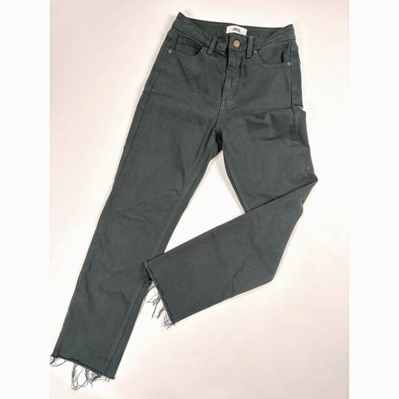 JBD Just Black Denim Women’s Jeans Size 25 | Emerald Green Straight Leg Raw Hem - Picture 1 of 5